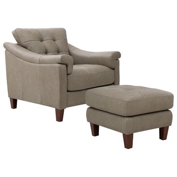 Italiano Furniture Ellis Accent Chair and Ottoman in Green Pea, , large