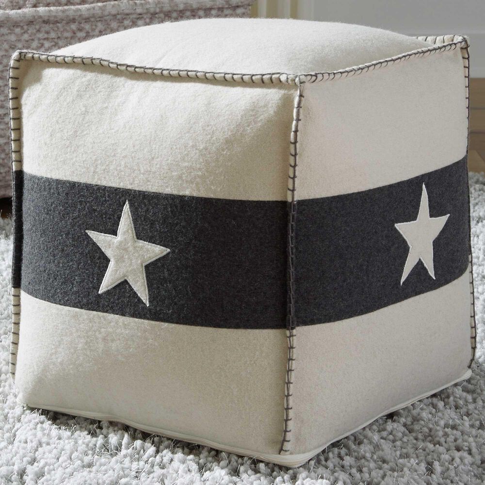 Signature Design by Ashley Leonardo Pouf in White and Black, , large