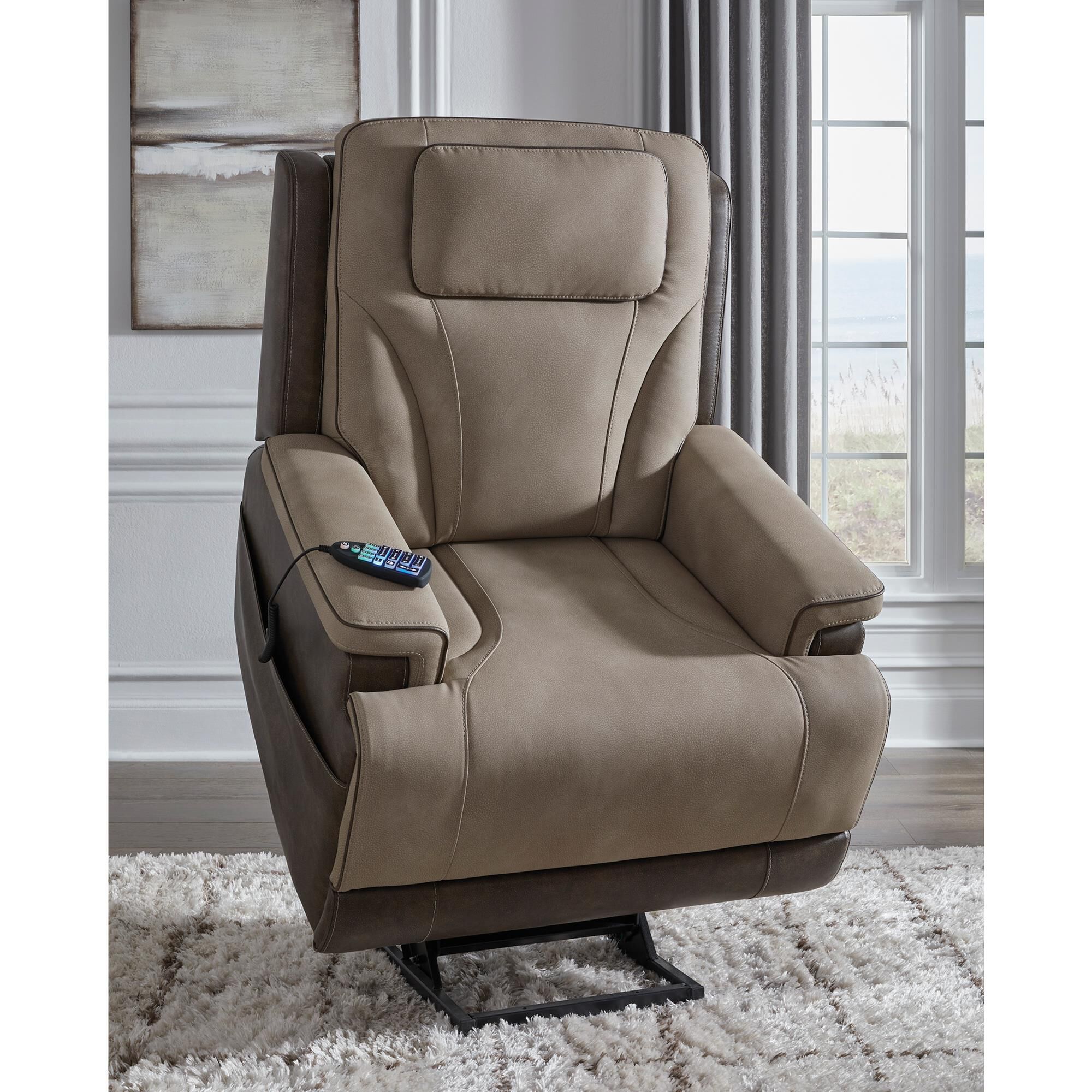 Ashley 4Z-Peaceful Pause Power Lift Recliner in Sand