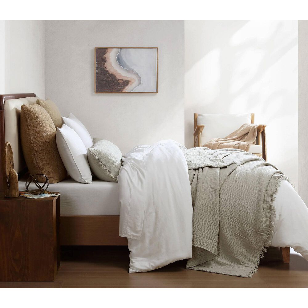 Sunday Citizen Snug Muslin 48&quot; x 14&quot; Lumbar Throw Pillow in Cloud Gray, , large