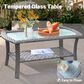 HOMLUX 4-Piece Patio Conversation Set with Grey Wicker in Beige, , large