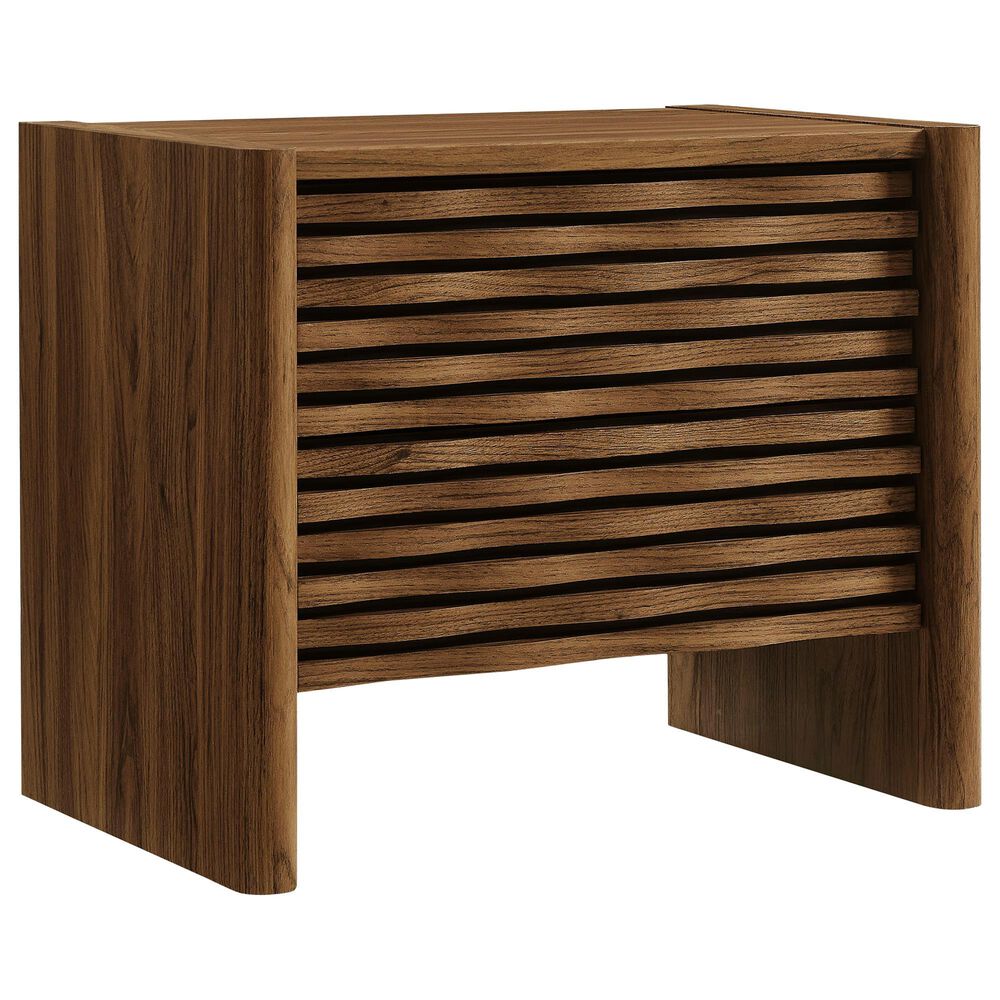 Modway Emric Wave 2 Drawer Nightstand in Walnut, , large
