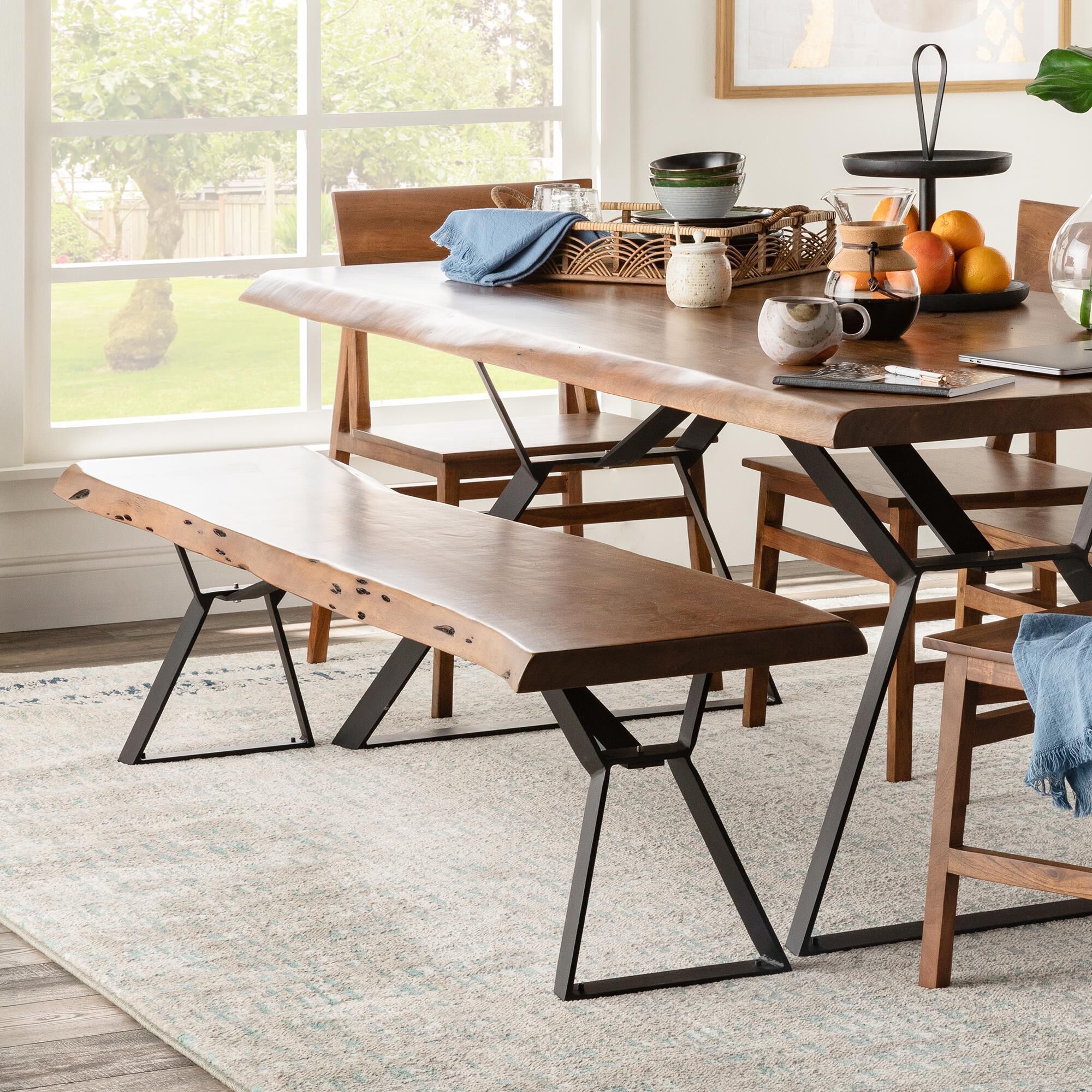 Walnut dining bench on sale