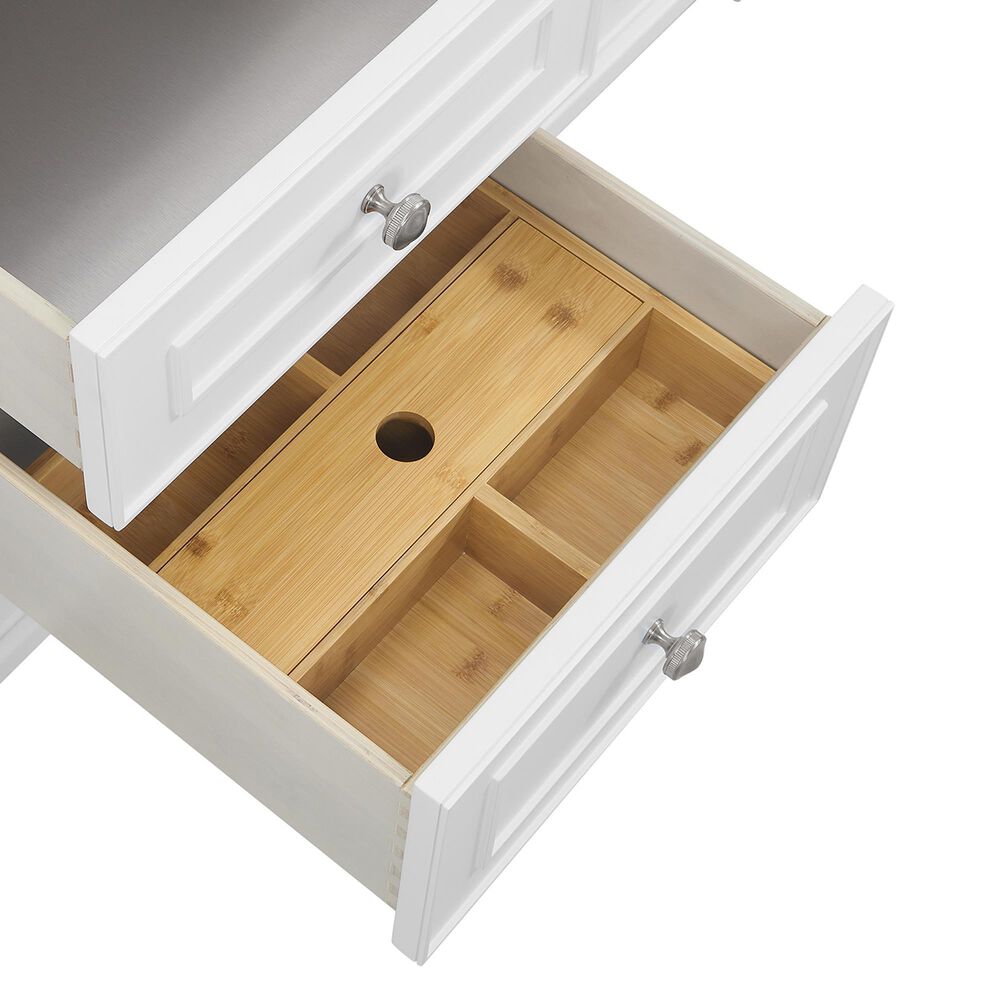 James Martin Vanities Lorelai 72&quot; Double Vanity in Bright White with 3 cm Ethereal Noctis Quartz Top, , large