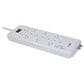 Helios 12-Outlet Surge Protector with 2 USB Charging Ports in White, , large