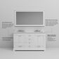 Lexora Home Dukes 60" Double Bathroom Vanity in White with 2 cm White Quartz Top and Rectangular Sinks, , large