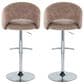 LumiSource Renee Adjustable Swivel Bar Stool with Brown Fabric Upholstery in Chrome (Set of 2), , large