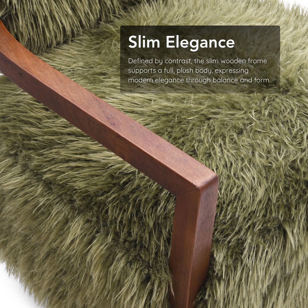 Furniture of America Lumir Long-Haired Accent Chair in Green, , large