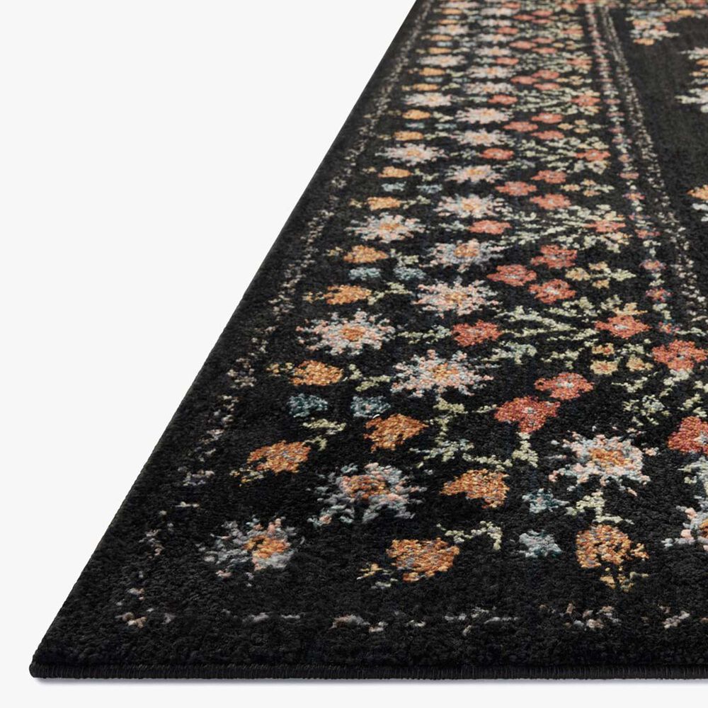 Rifle Paper Co Laurel Eleanor 5&#39;3&quot; x 7&#39;8&quot; Black Area Rug, , large