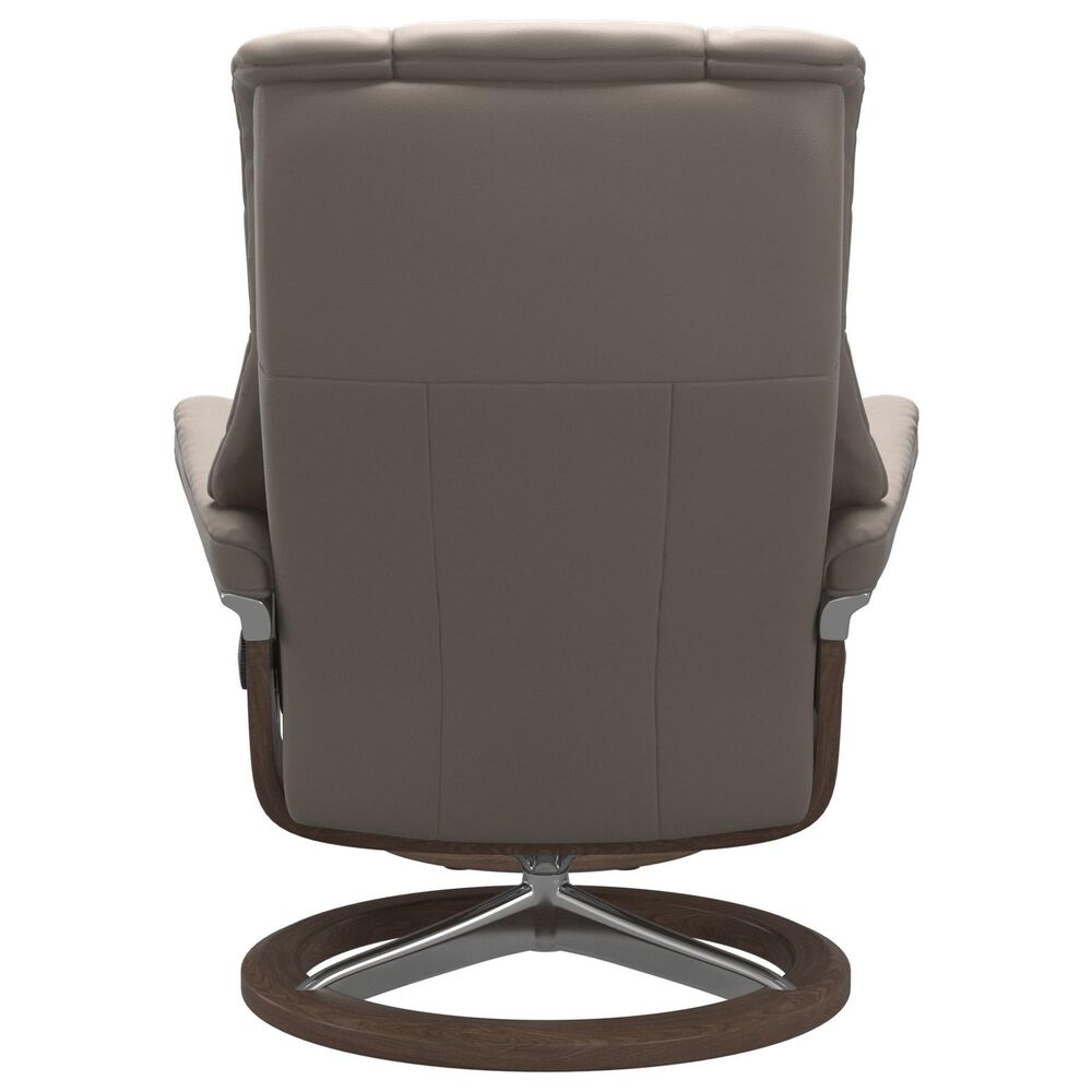 Stressless Mayfair Large Leather Chair and Ottoman in Paloma Fog, , large