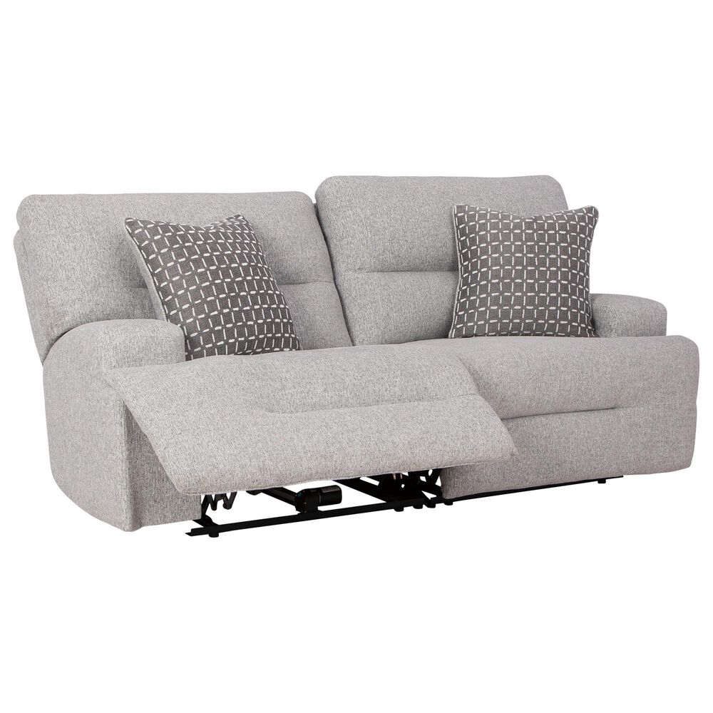 Ashley Acklen Place 2-Piece Power Symmetrical Reclining Sectional Loveseat in Pewter, , large