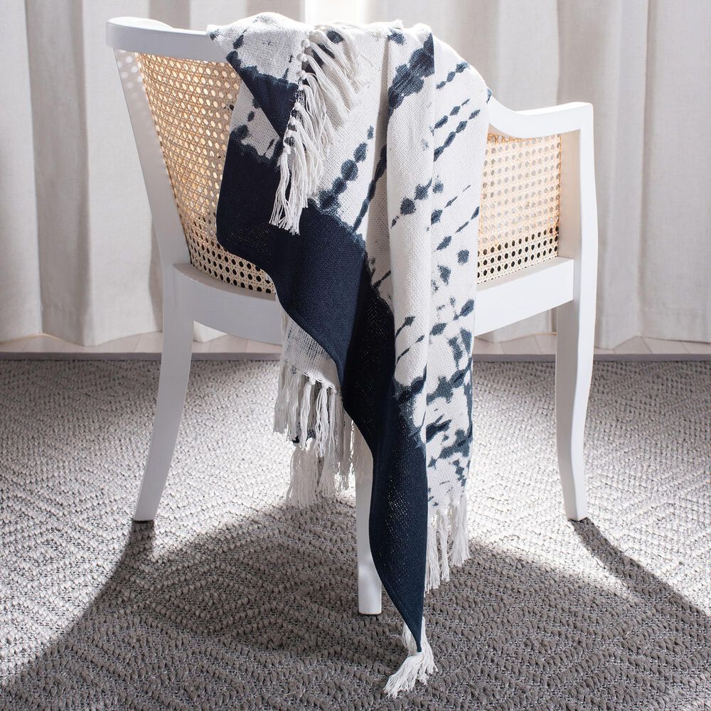 Safavieh Arya 50" x 60" Throw in Beige and Navy, , large