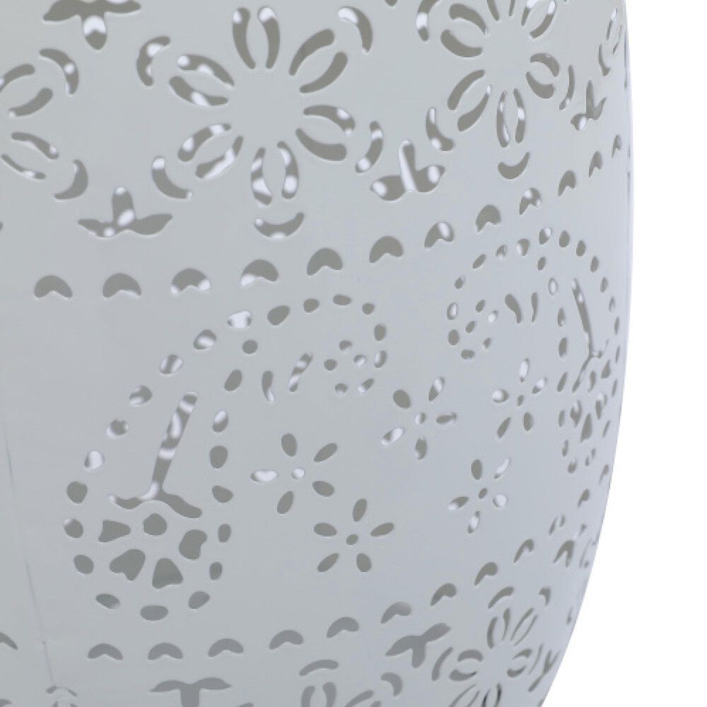Hearth and Haven Outdoor Side Table with Built-In Solar Battery in White, , large