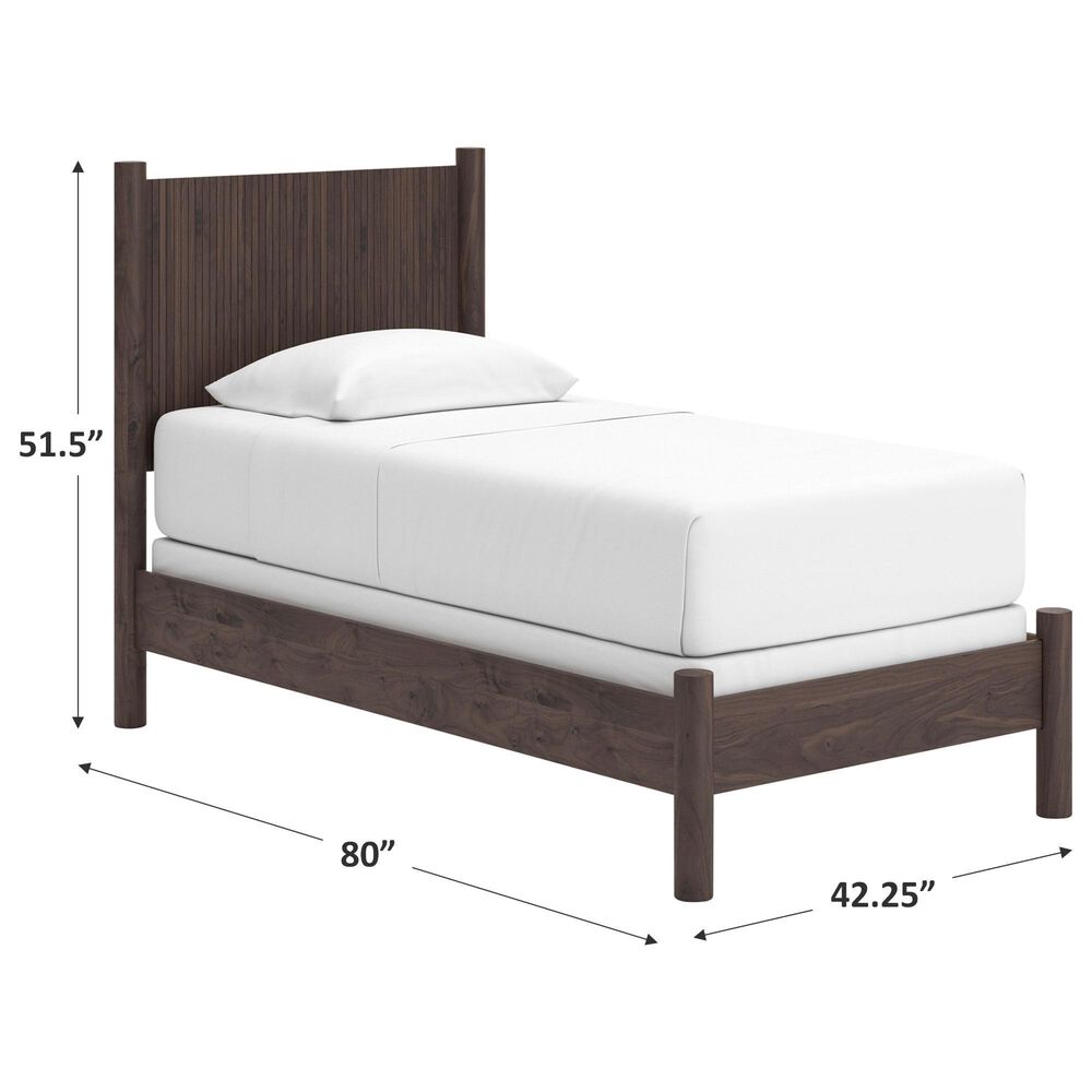 Ashley Pamytta Twin Panel Bed in Rich Brown, , large
