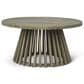 Hearth and Haven Outdoor Round Coffee Table with Slatted Base in Gray, , large