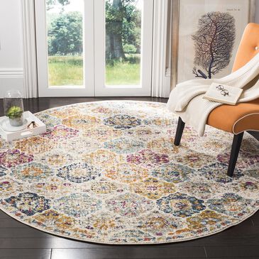 Safavieh Madison MAD611B-5R 5" Round Cream/Multi Area Rug, , large