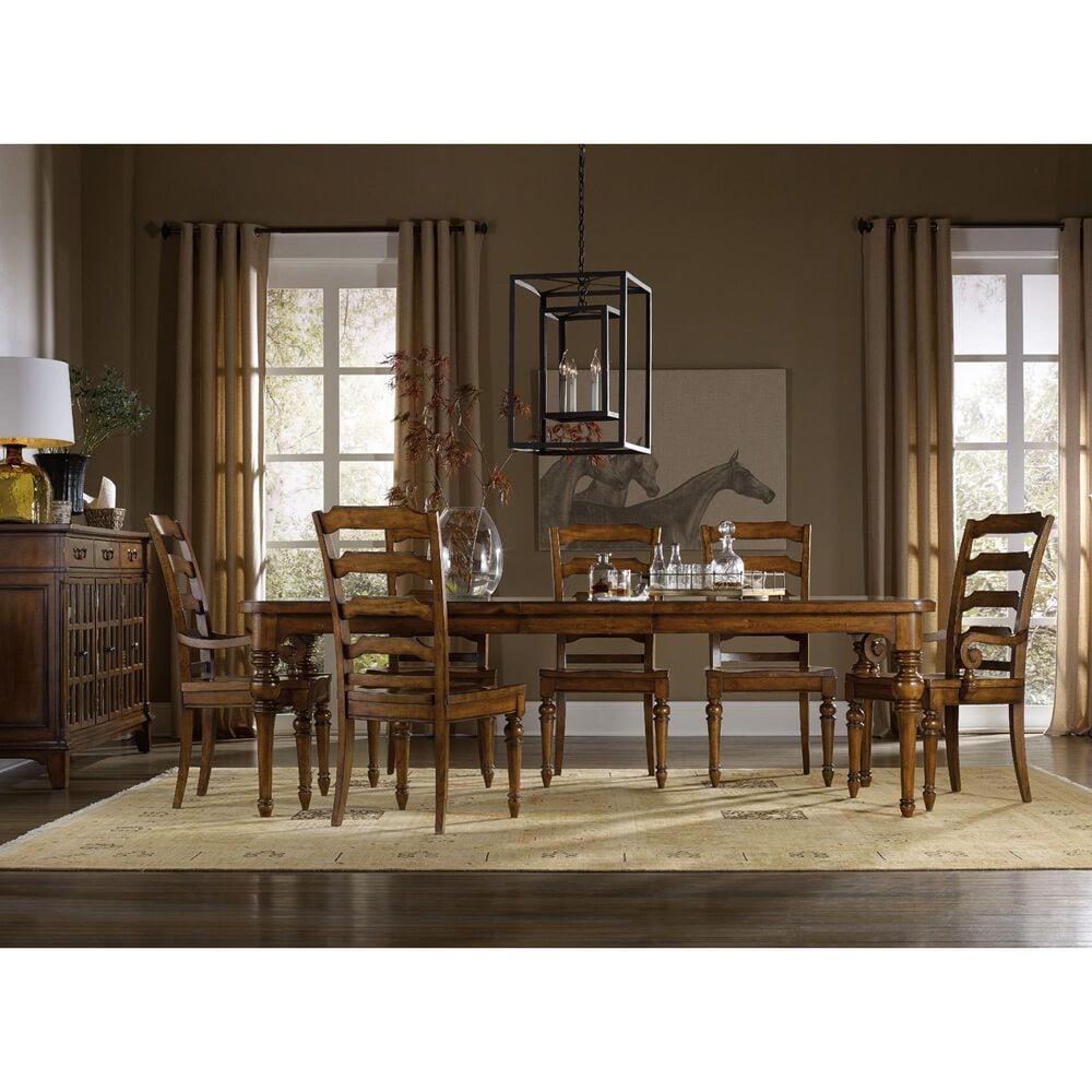 Hooker Furniture Tynecastle Ladderback Arm Chair in Chestnut &#40;Set of 2&#41;, , large