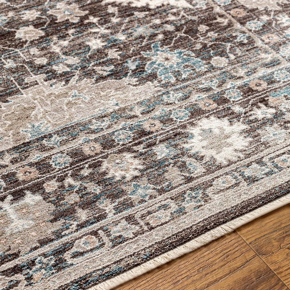 Surya Carlisle 2&#39;11&quot; x 10&#39; Dark Brown, Ivory, Light Sage, Dusty Pink, Pale Blue and Olive Runner, , large