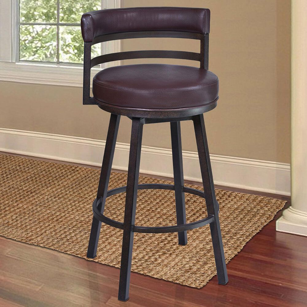 Blue River Titana 30&quot; Swivel Barstool with Brown Cushion in Auburn Bay, , large