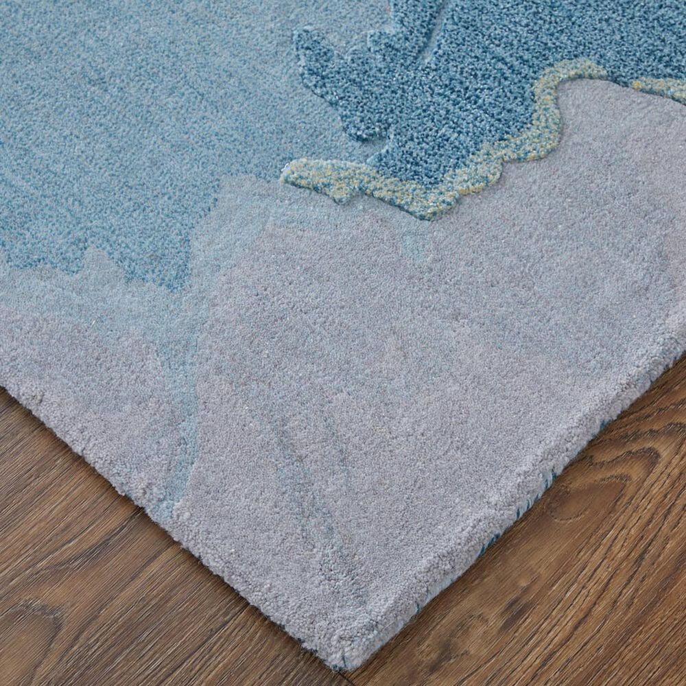 Feizy Rugs Kawai 10&#39; x 14&#39; Teal Area Rug, , large