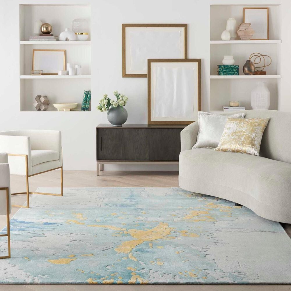 Nourison Prismatic 9&#39;9&quot; x 13&#39;9&quot; Seafoam Gold Area Rug, , large