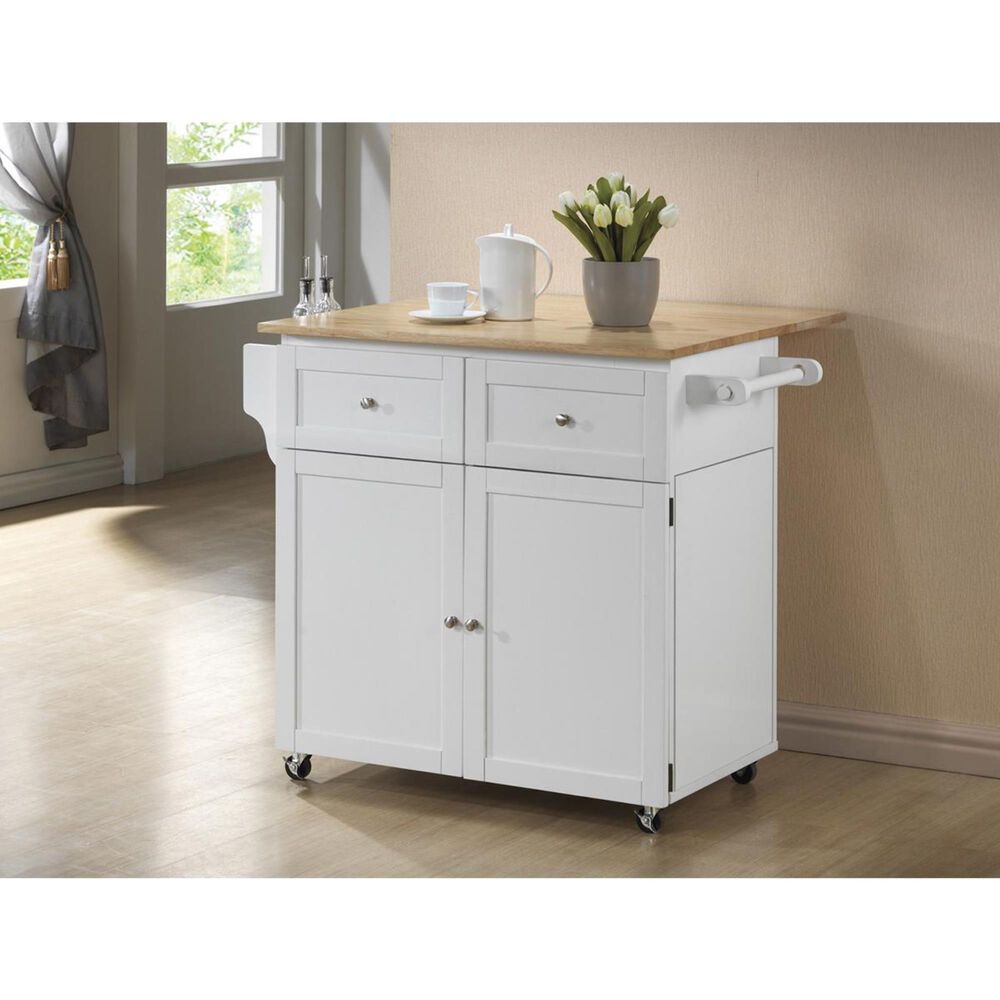 Pacific Landing Kitchen Cart in Natural/White, , large
