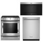 KitchenAid 3-Piece Kitchen Package with 30" Gas Slide-In Range, 24" Built-In Bar Handle Dishwasher, and 30" Over- The-Range Oven in Stainless Steel, , large