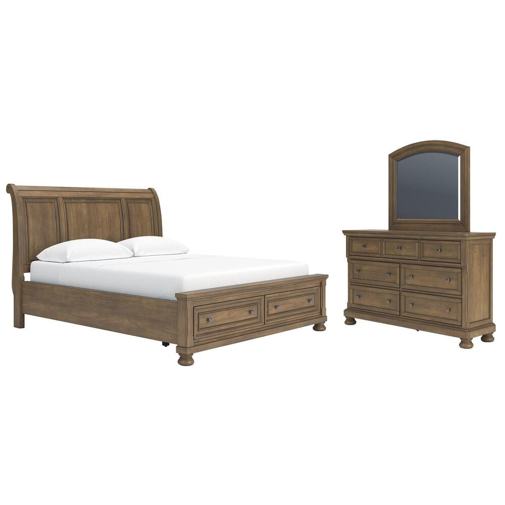 Ashley Feddinger 3-Piece King Storage Bedroom Set in Chestnut Brown, , large