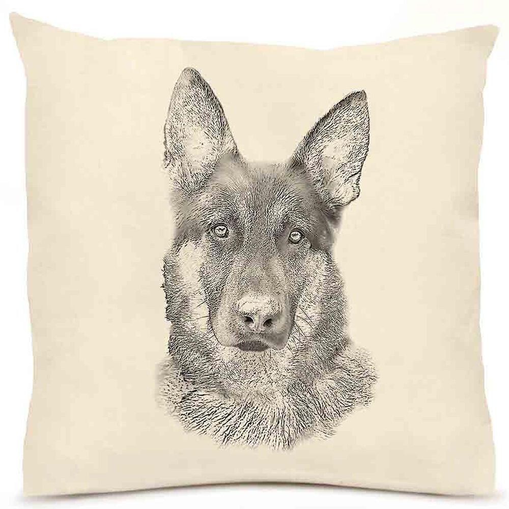 Eric & Christopher German Shepherd 20" x 20" Throw Pillow in Natural, , large