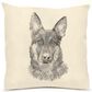 Eric & Christopher German Shepherd 20" x 20" Throw Pillow in Natural, , large