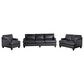 Craftmaster Furniture Corp 3-Piece Stationary Leather Living Room Set in Dark Gray, , large