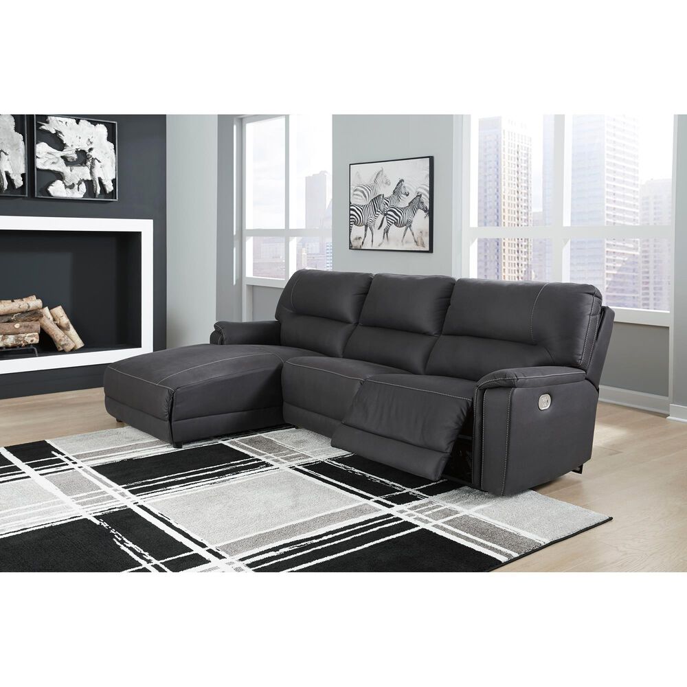 Signature Design by Ashley Henefer 3-Piece Power Reclining Sectional Set in Midnight, , large