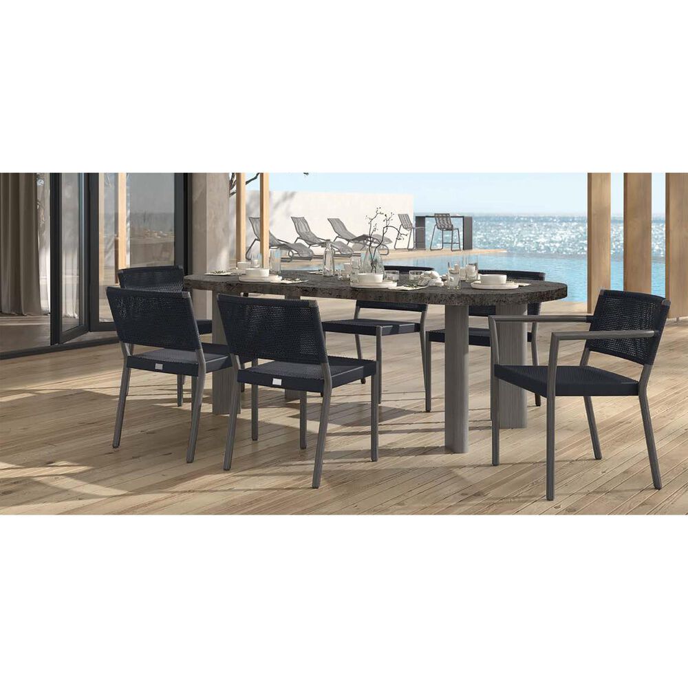 Ebel Outdoor Furniture Orleans Patio Arm Chair in Coal and Smoke, , large