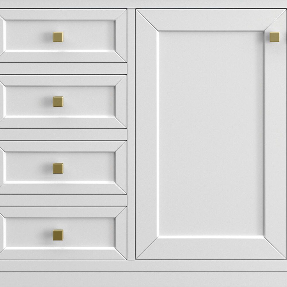 James Martin Vanities Chicago 60&quot; Single Bathroom Vanity in Glossy White with 3 cm Parisien Bleu Quartz Top and Rectangular Sink, , large