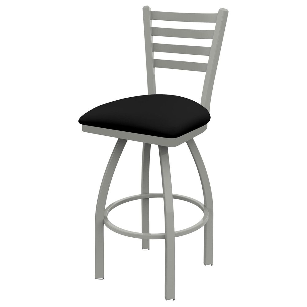 Holland Bar Stool 410 Jackie 30" Swivel Bar Stool with Anodized Nickel and Black Vinyl Seat, , large