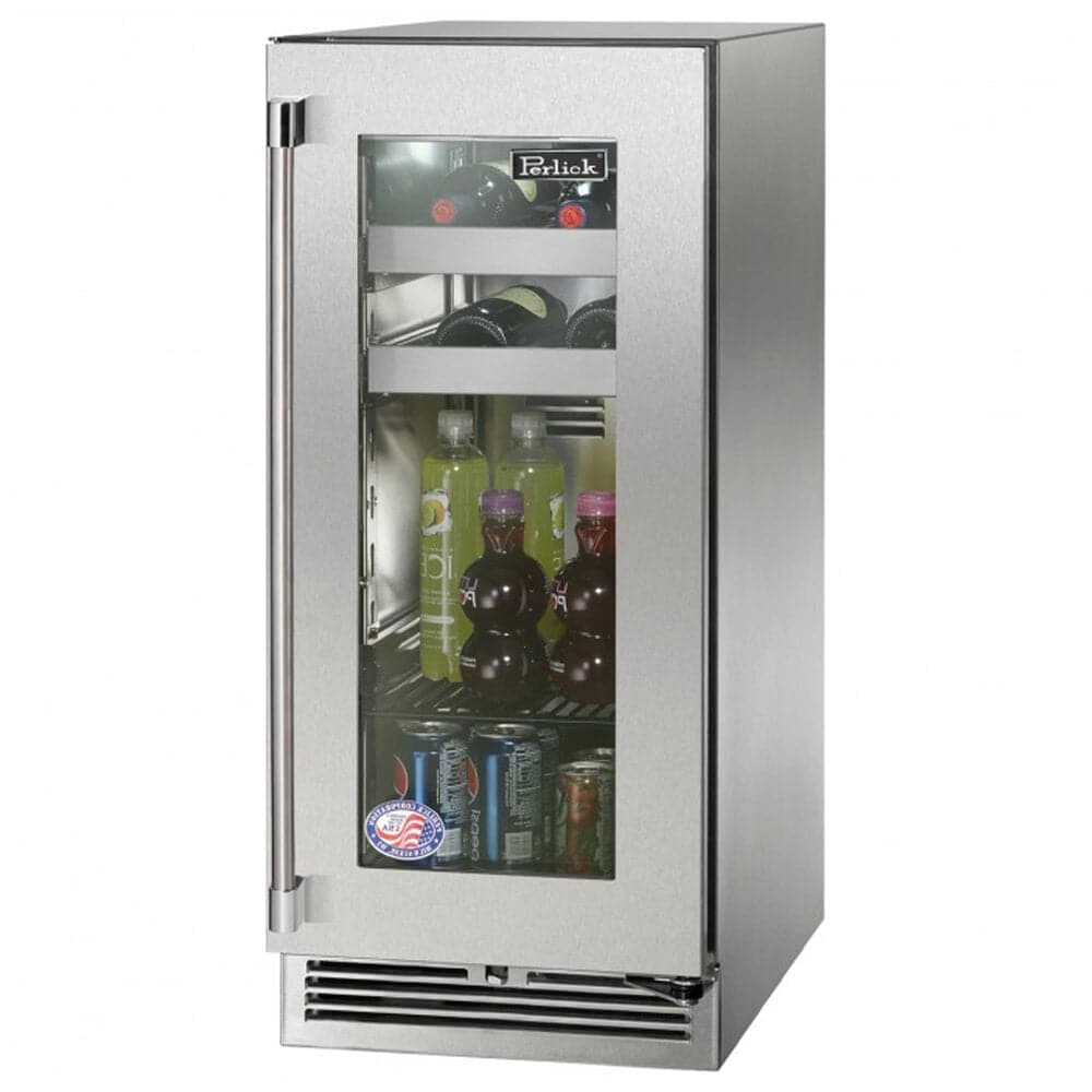 Perlick 2.8 Cu. Ft. Indoor Signature Series Beverage Center with Right Hinge and Glass Door in Stainless Steel, , large