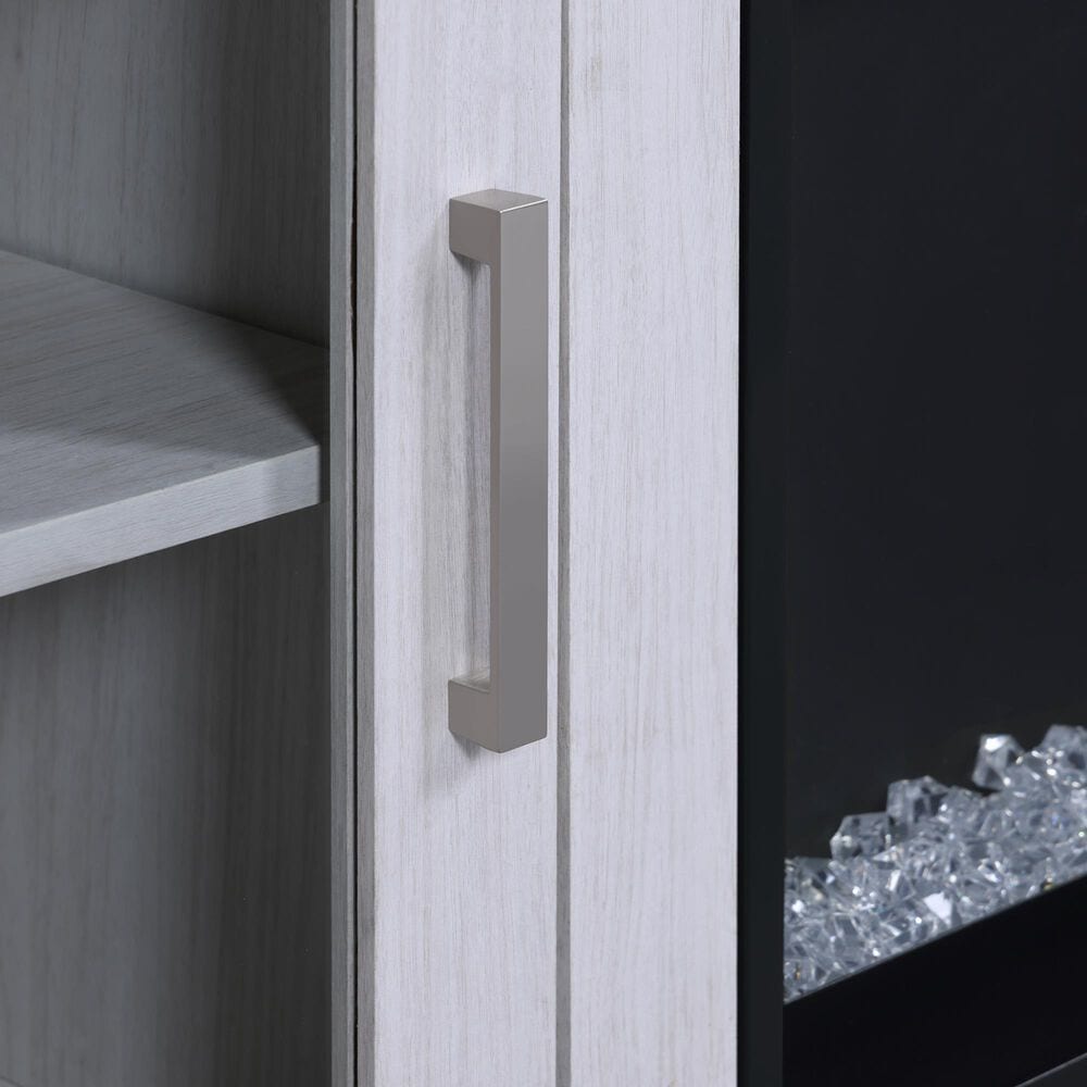 HOMLUX 70" TV Stand Console with Fireplace and LED Storage in White, , large