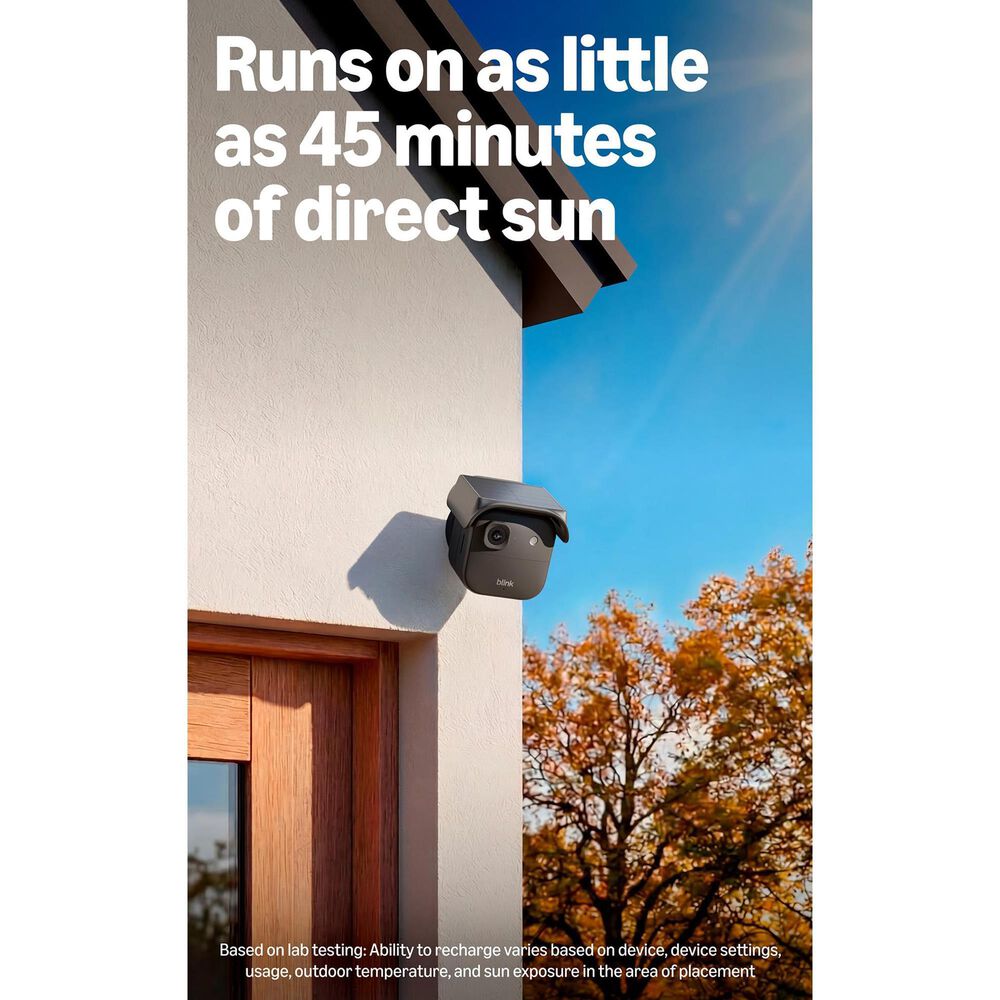 Blink Solaris 2K+ Solar-Powered Security Camera System in Black, , large