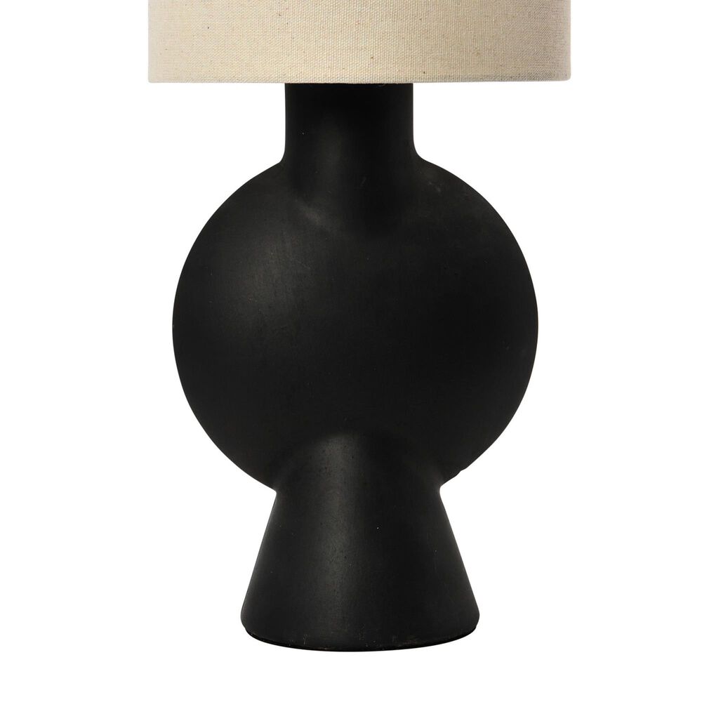 Creative Coop Amara Sculptural Terracotta Table Lamp in Matte Black, , large