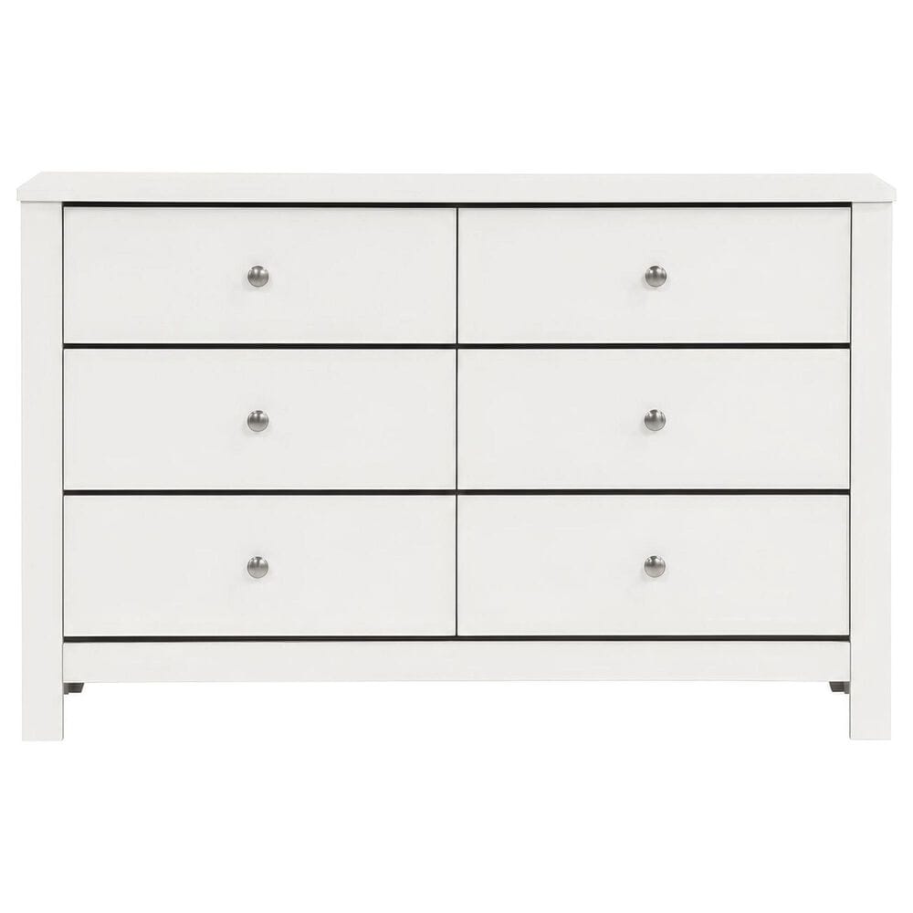 Mayberry Hill Sami 6 Drawer Dresser in White, , large