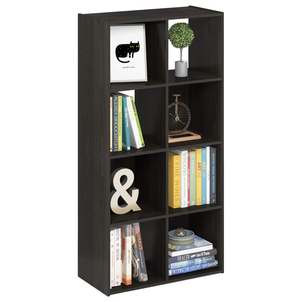 HOMLUX 8-Cube Cubic Shelf Storage Bookcase in Espresso, , large