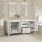 James Martin Vanities Myrrin 72" Double Vanity in Bright White with 3 cm Arctic Fall Solid Surface Top, , large