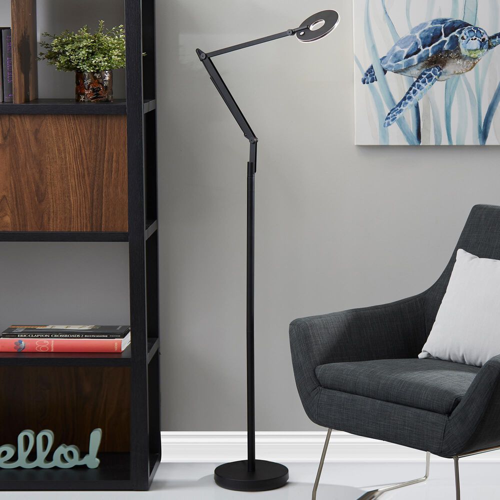 Adesso Gordon LED Floor Lamp in Black, , large