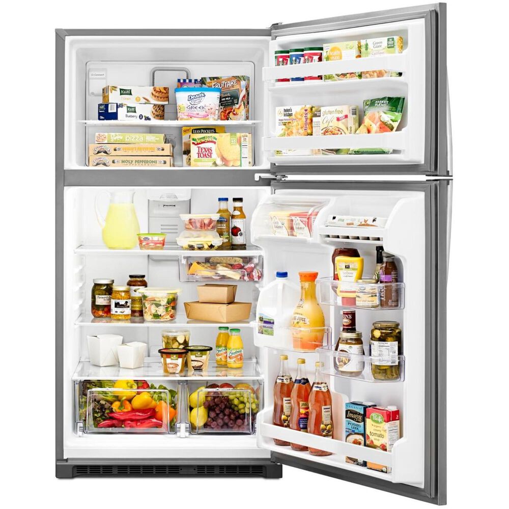 Whirlpool 20.5 Cu. Ft. Top-Freezer Refrigerator in Monochromatic Stainless Steel, , large