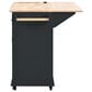 HOMLUX Kitchen Island with Power Outlet and Drop Leaf in Black, , large