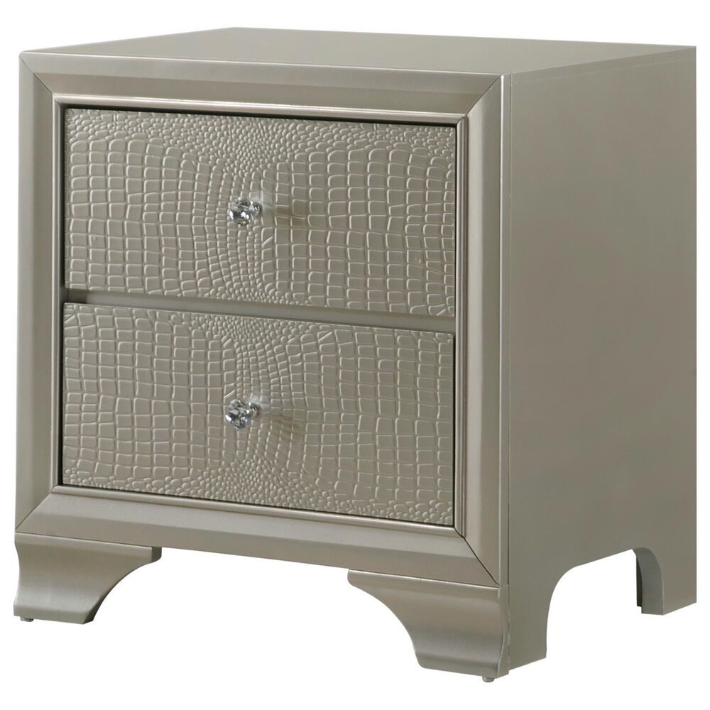 Crown Mark Lyssa 5-Piece Queen Panel Bedroom Set with Two Nightstands in Champagne, , large