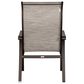 Woodard Cortland Sling High Back Dining Arm Chair in Watercolor Tweedy Pearly, , large