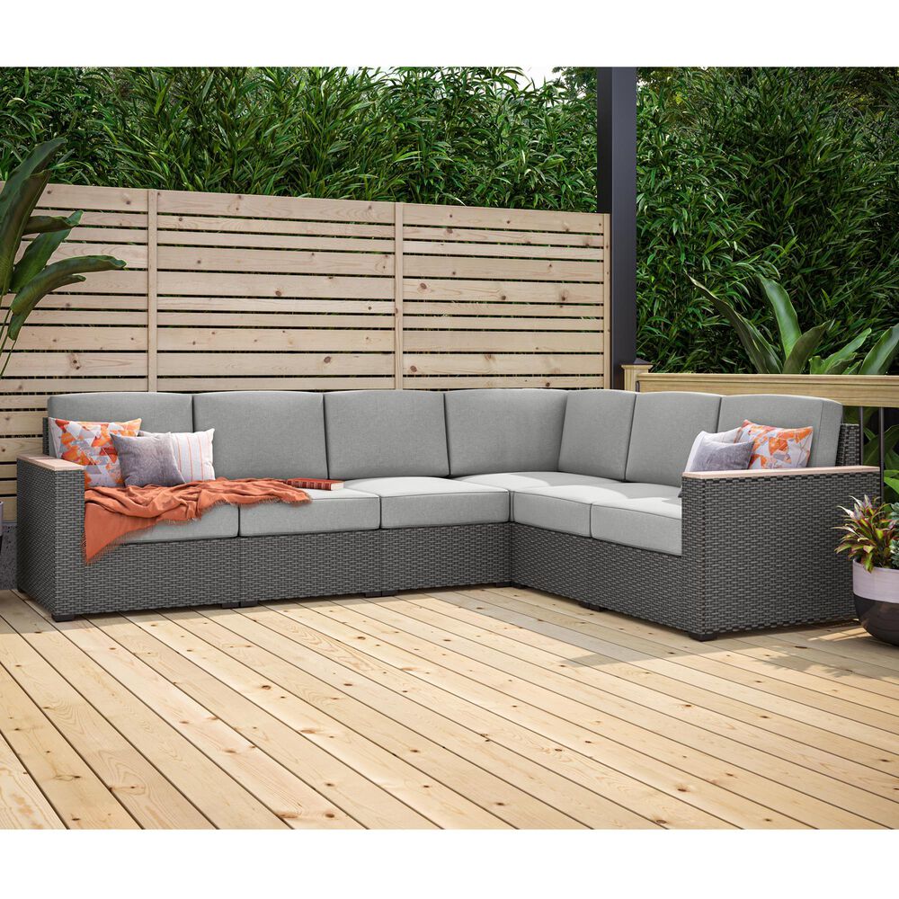 Homestyles Boca Raton Patio Sectional in Brown, , large