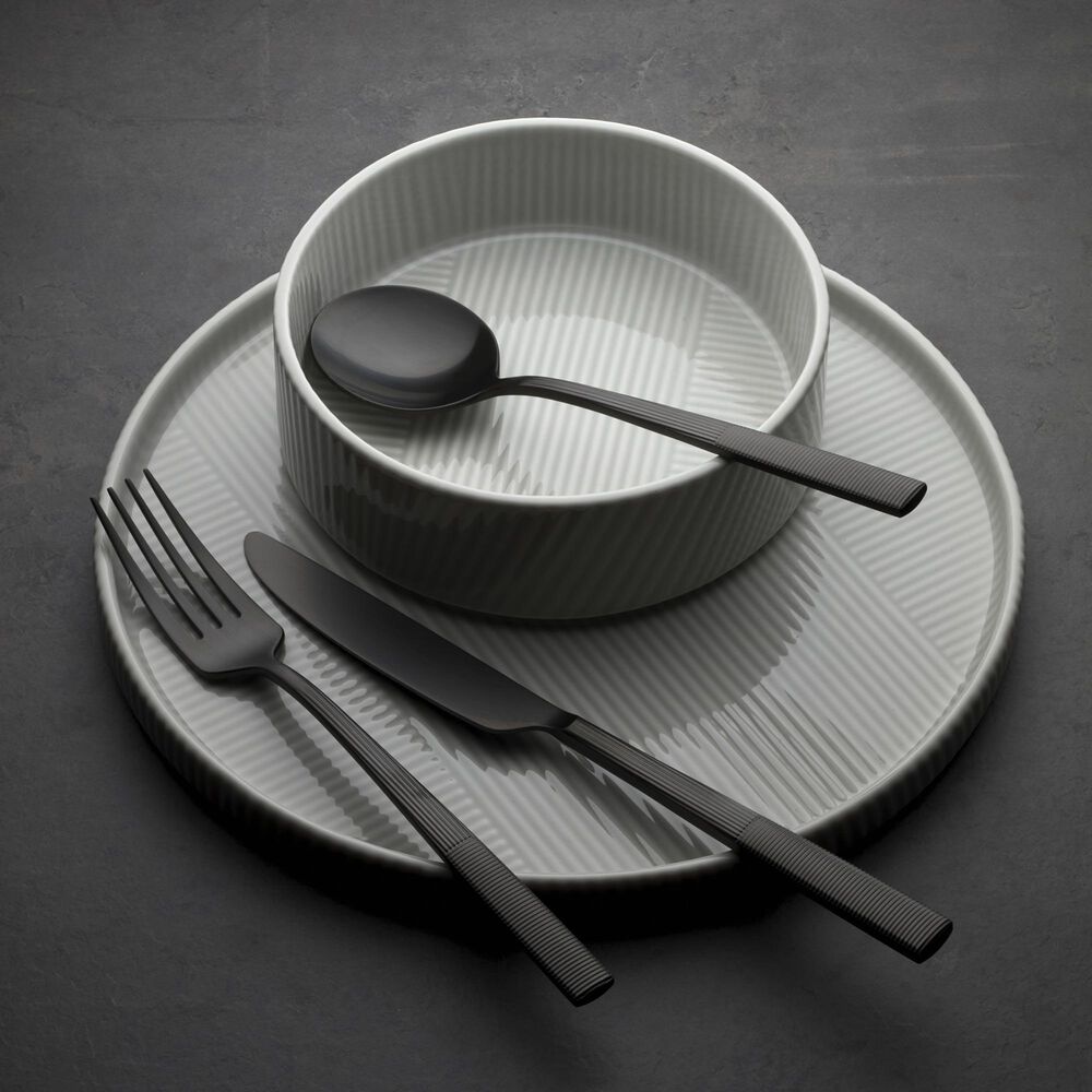 Oneida Modulus 20-Piece Flatware Set in Black Satin, , large