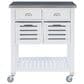 Linon Home Decor Robbin Kitchen Cart in White and Stainless Steel, , large